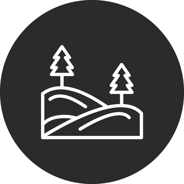 Icono vectorial de las colinas Ilustración del conjunto de iconos de paisajes