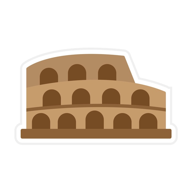 El icono vectorial del Coliseo se puede usar para el conjunto de iconos de la civilización antigua