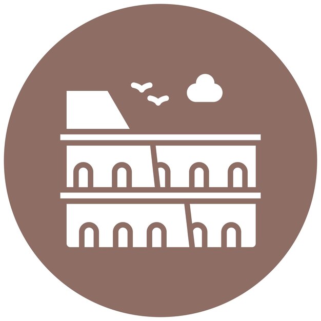 El icono vectorial del Coliseo se puede usar para el conjunto de iconos de Italia