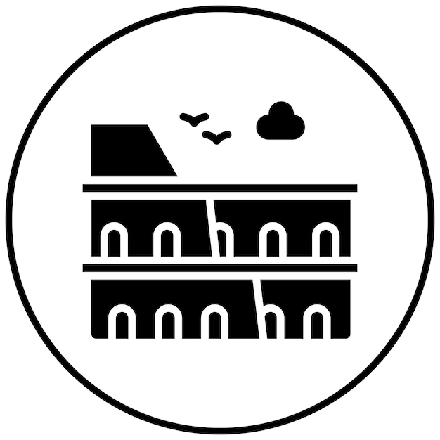 El icono vectorial del Coliseo se puede usar para el conjunto de iconos de Italia