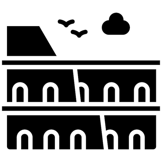 El icono vectorial del Coliseo se puede usar para el conjunto de iconos de Italia