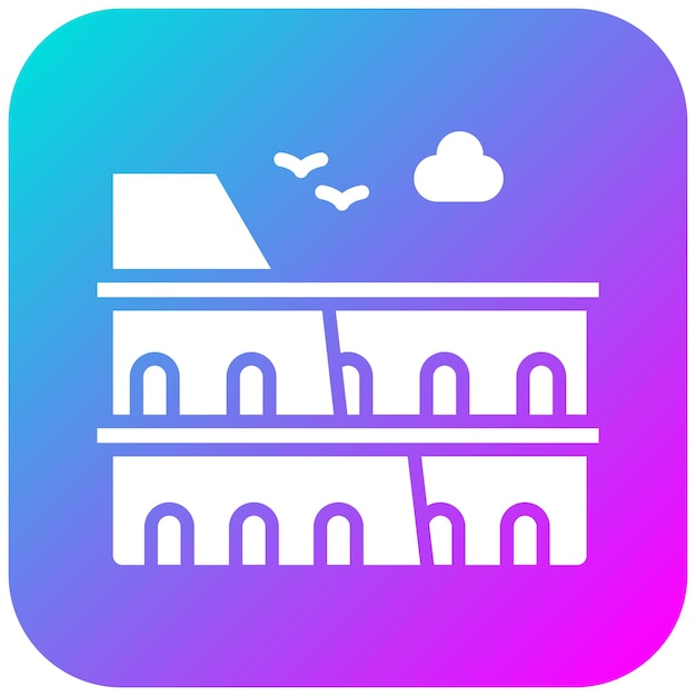 El icono vectorial del Coliseo se puede usar para el conjunto de iconos de Italia