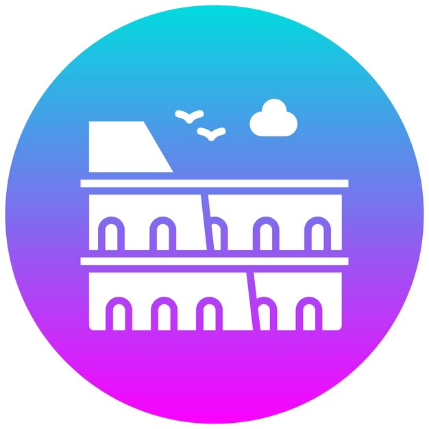 El icono vectorial del Coliseo se puede usar para el conjunto de iconos de Italia