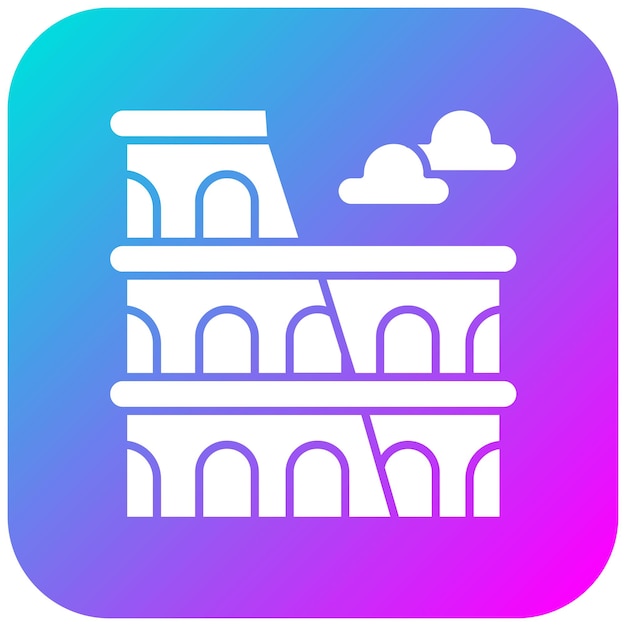 El icono vectorial del Coliseo se puede usar para el conjunto de iconos de puntos de referencia