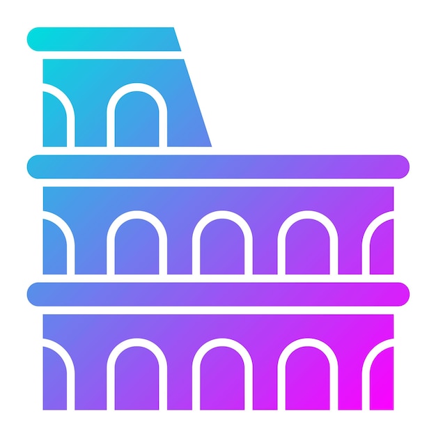 El icono vectorial del Coliseo se puede usar para el conjunto de iconos de puntos de referencia