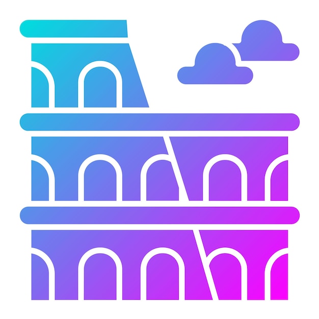 El icono vectorial del Coliseo se puede usar para el conjunto de iconos de puntos de referencia