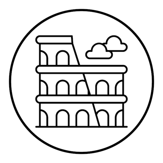 El icono vectorial del Coliseo se puede usar para el conjunto de iconos de puntos de referencia
