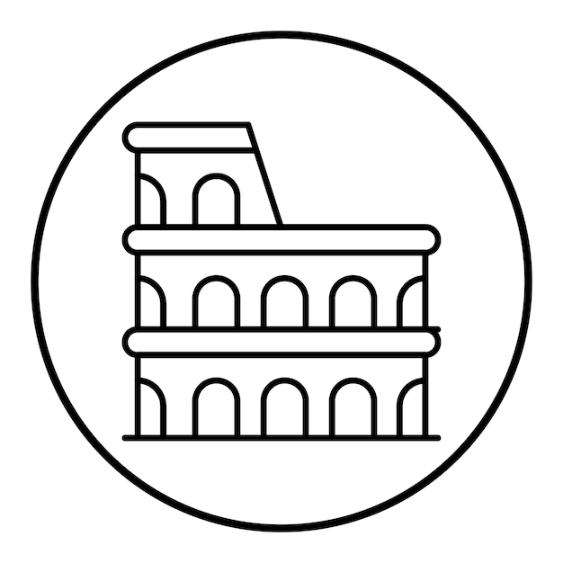 El icono vectorial del Coliseo se puede usar para el conjunto de iconos de puntos de referencia