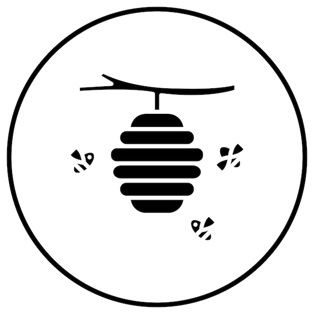El icono vectorial de la colmena se puede usar para el conjunto de iconos de la aldea