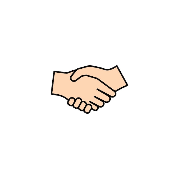 Icono vectorial de color de apretón de mano sobre fondo blanco