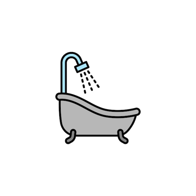 Icono vectorial de color del baño sobre fondo blanco