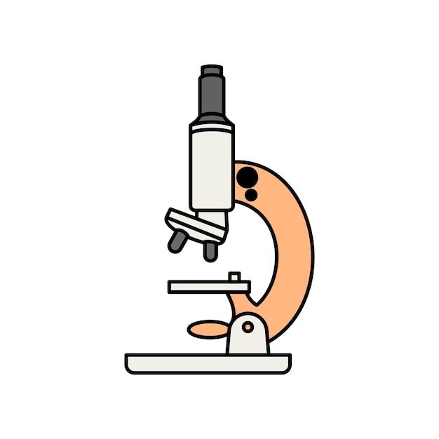 Icono vectorial de color del microscopio sobre fondo blanco