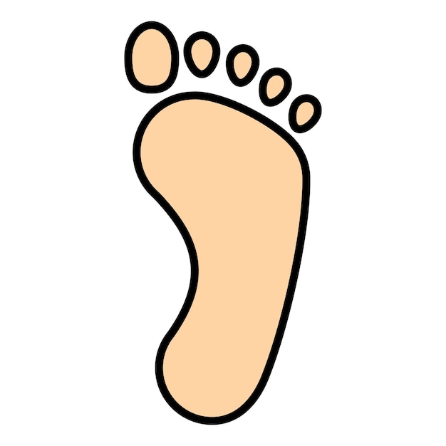 Icono vectorial de color pie sobre fondo blanco