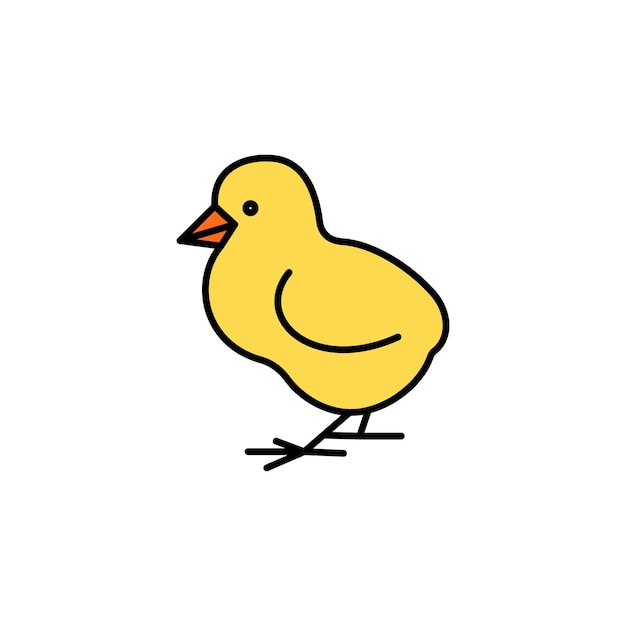 Icono vectorial de color pollo sobre fondo blanco