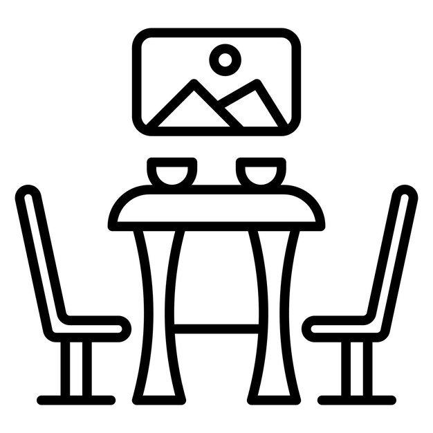 El icono vectorial del comedor se puede usar para el conjunto de iconos de mejoras para el hogar