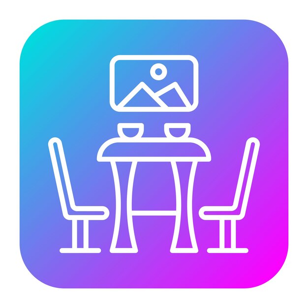 El icono vectorial del comedor se puede usar para el conjunto de iconos de mejoras para el hogar