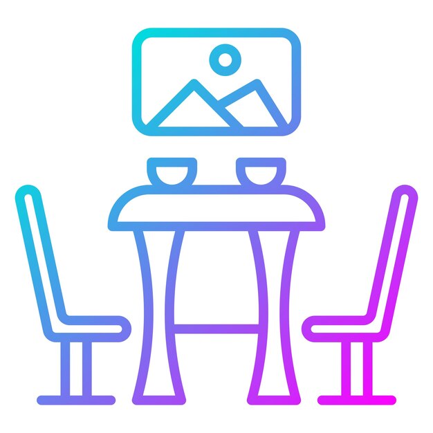 El icono vectorial del comedor se puede usar para el conjunto de iconos de mejoras para el hogar