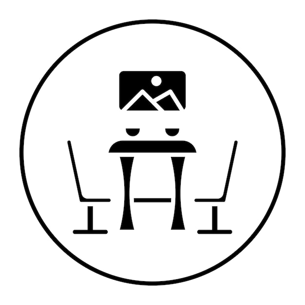 El icono vectorial del comedor se puede usar para el conjunto de iconos de mejoras para el hogar