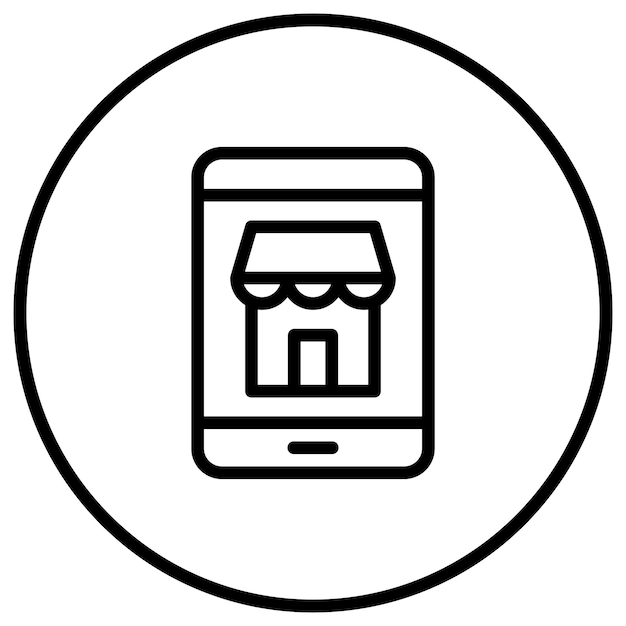 El icono vectorial de comercio electrónico se puede utilizar para el conjunto de iconos de marketing digital