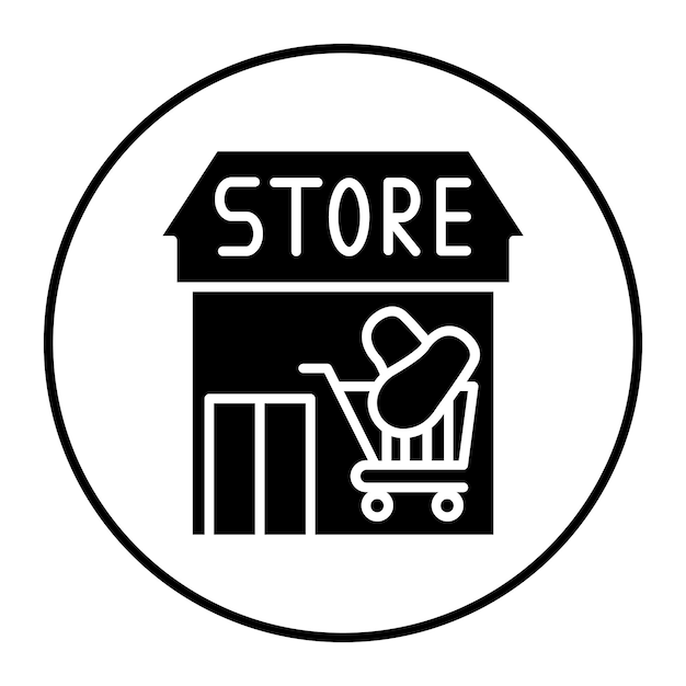 El icono vectorial de comestibles se puede utilizar para el conjunto de iconos de supermercado