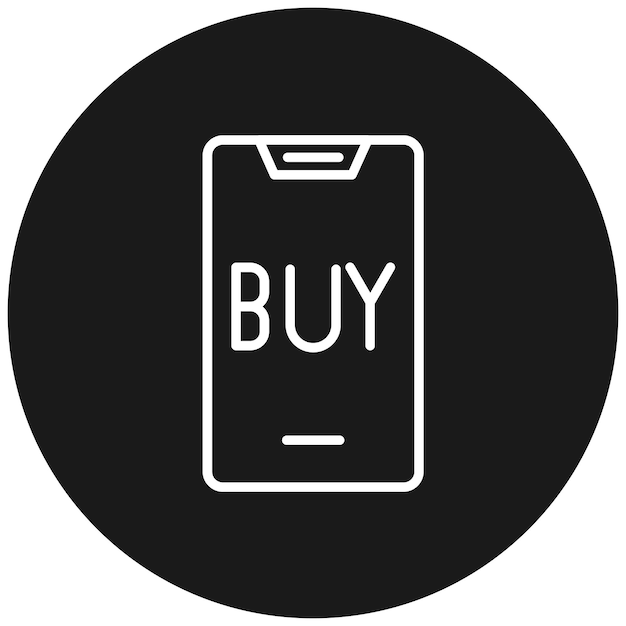 El icono vectorial de compra en línea se puede utilizar para el conjunto de iconos de compras y comercio electrónico