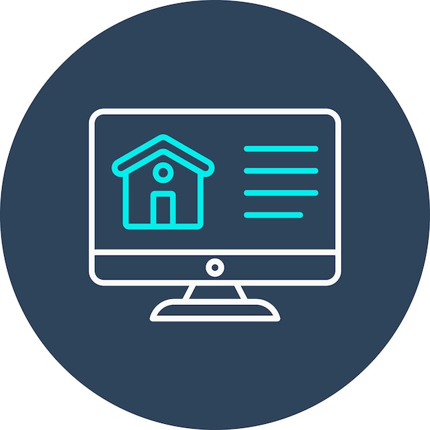 El icono vectorial de comprar casa en línea se puede usar para el conjunto de iconos de bienes raíces
