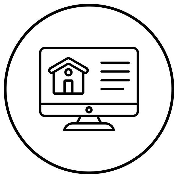 El icono vectorial de comprar casa en línea se puede usar para el conjunto de iconos de bienes raíces