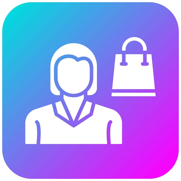 El icono vectorial de compras de la mujer se puede usar para el conjunto de iconos de limpieza