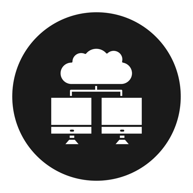El icono vectorial de computación en la nube se puede usar para SEO y SEM