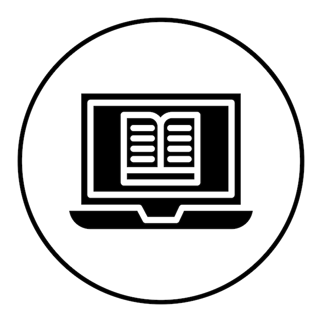El icono vectorial de la computadora portátil de la escuela se puede usar para el conjunto de iconos de regreso a la escuela