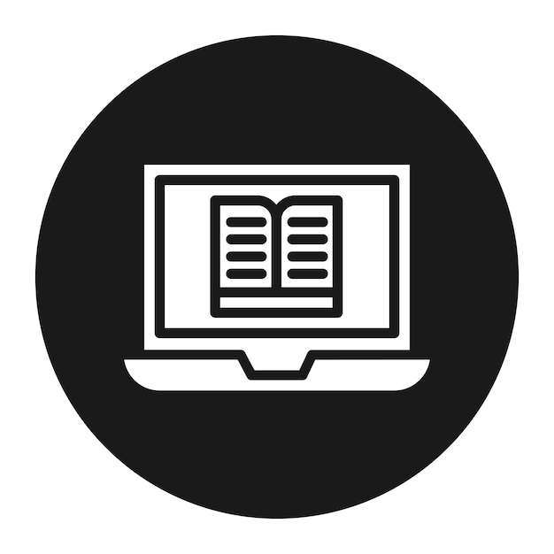 El icono vectorial de la computadora portátil de la escuela se puede usar para el conjunto de iconos de regreso a la escuela