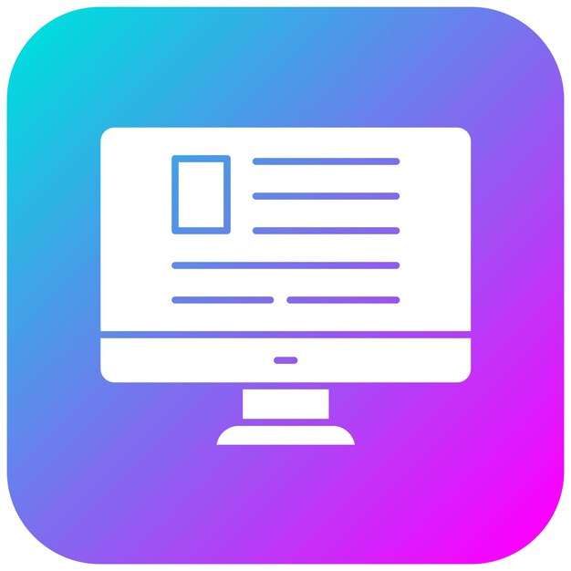 El icono vectorial de la computadora se puede usar para el conjunto de iconos de noticias y medios