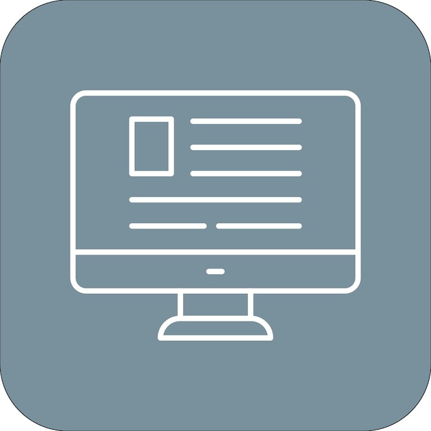 El icono vectorial de la computadora se puede usar para el conjunto de iconos de noticias y medios