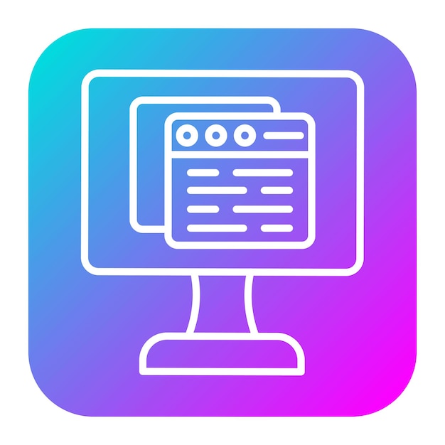 El icono vectorial de la computadora de Windows se puede usar para el conjunto de iconos del espacio de coworking