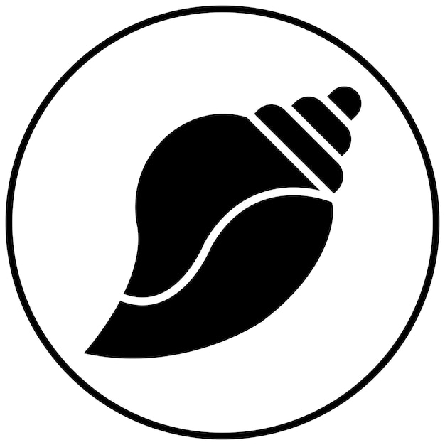 El icono vectorial de concha de concha se puede usar para el iconset de Océano