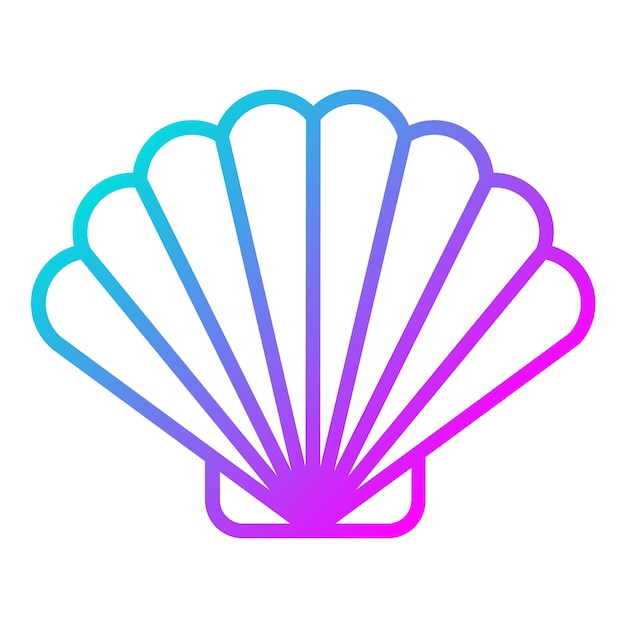 El icono vectorial de conchas marinas se puede utilizar para el conjunto de iconos de la línea costera