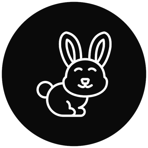 El icono vectorial del conejo se puede usar para el conjunto de iconos del Carnaval