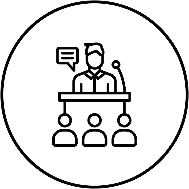 El icono vectorial de la conferencia se puede utilizar para el conjunto de iconos de marketing web