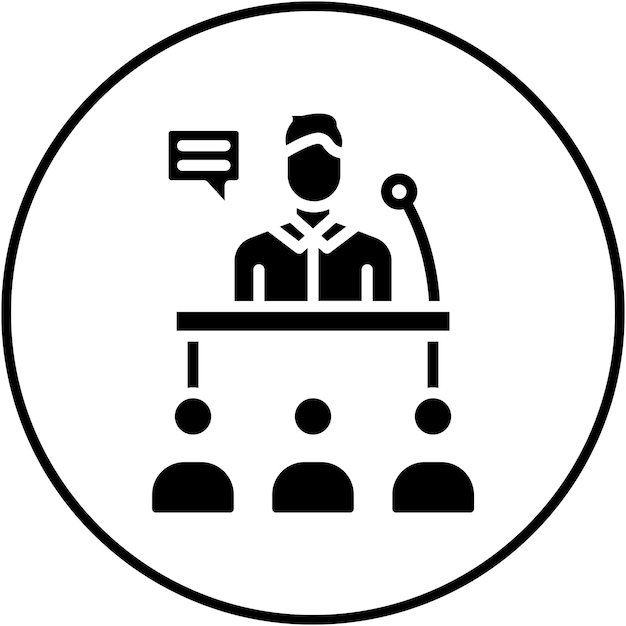 El icono vectorial de la conferencia se puede utilizar para el conjunto de iconos de marketing web