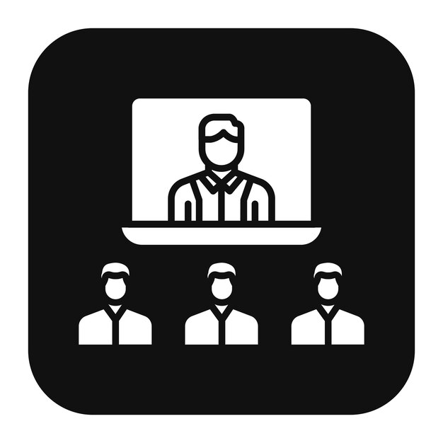 El icono vectorial de la conferencia de video se puede utilizar para el conjunto de iconos de capacitación empresarial