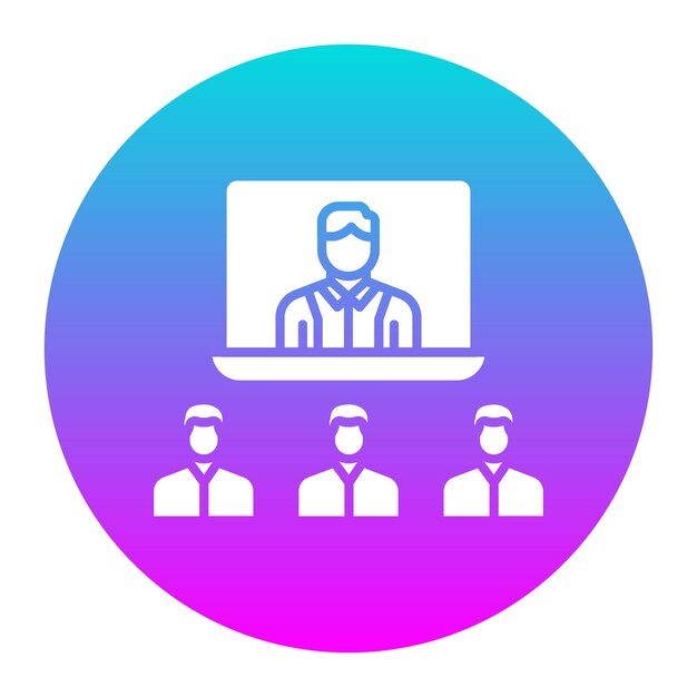 El icono vectorial de la conferencia de video se puede utilizar para el conjunto de iconos de capacitación empresarial
