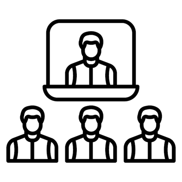 El icono vectorial de la conferencia de video se puede utilizar para el conjunto de iconos de negocios basados en el hogar