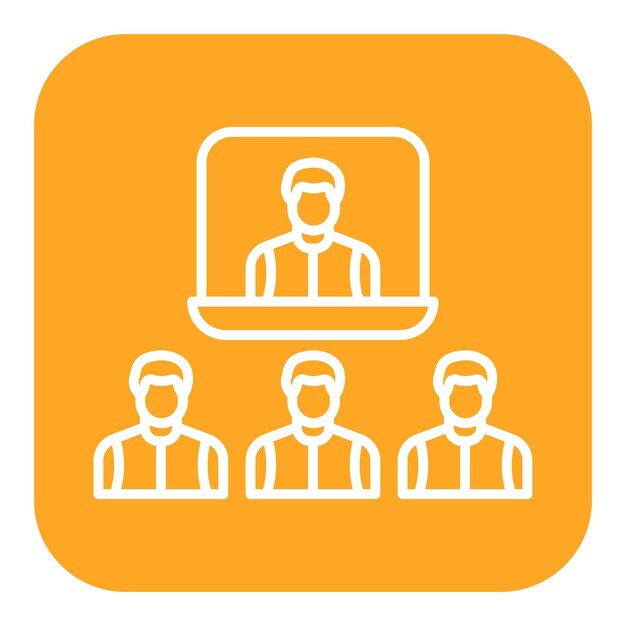 El icono vectorial de la conferencia de video se puede utilizar para el conjunto de iconos de negocios basados en el hogar