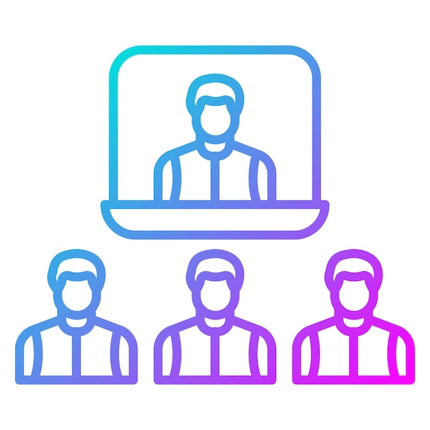 El icono vectorial de la conferencia de video se puede utilizar para el conjunto de iconos de negocios basados en el hogar