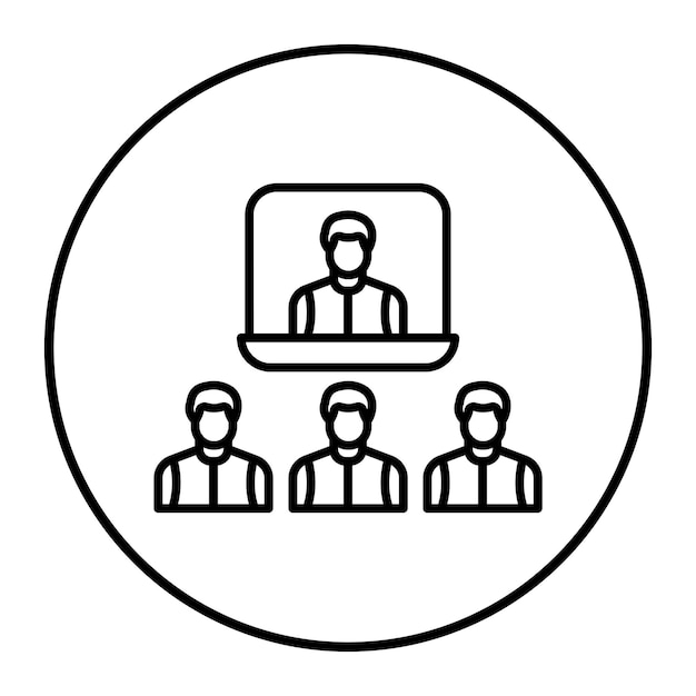 El icono vectorial de la conferencia de video se puede utilizar para el conjunto de iconos de negocios basados en el hogar