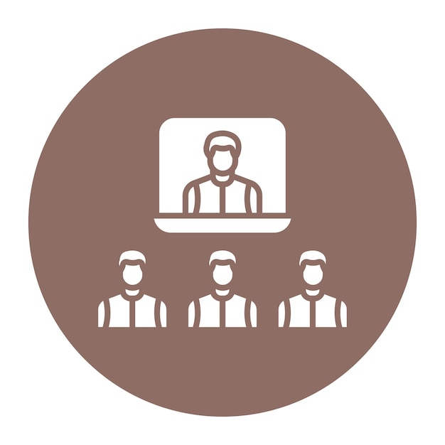 El icono vectorial de la conferencia de video se puede utilizar para el conjunto de iconos de negocios basados en el hogar