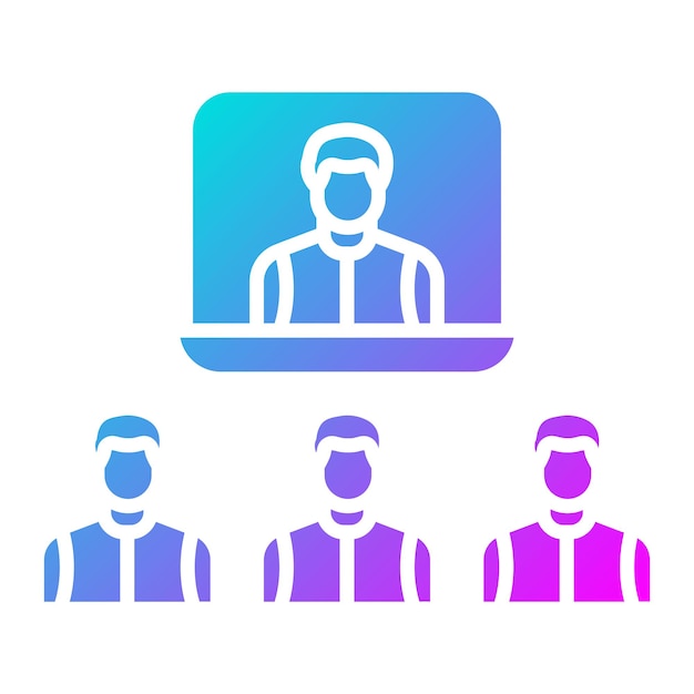El icono vectorial de la conferencia de video se puede utilizar para el conjunto de iconos de negocios basados en el hogar