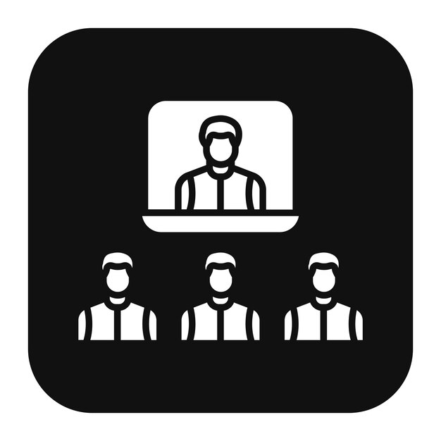El icono vectorial de la conferencia de video se puede utilizar para el conjunto de iconos de negocios basados en el hogar