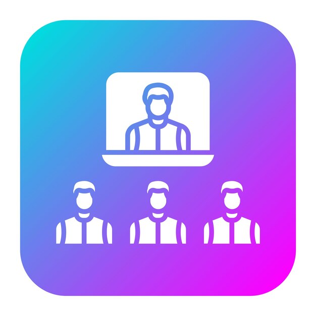 El icono vectorial de la conferencia de video se puede utilizar para el conjunto de iconos de negocios basados en el hogar