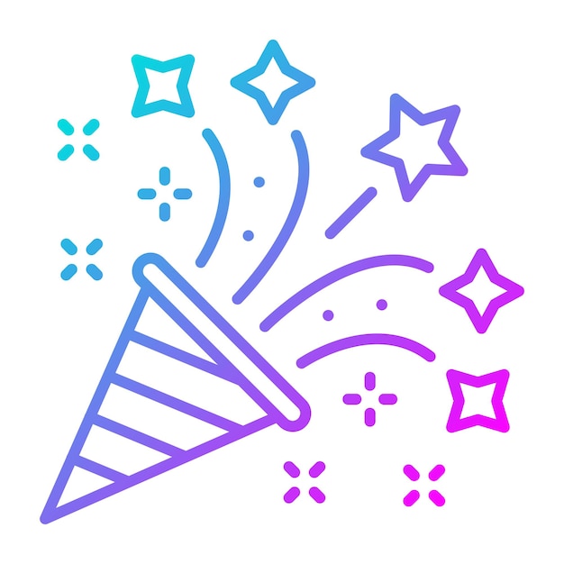 El icono vectorial de confeti se puede usar para el conjunto de iconos de fiestas y celebraciones